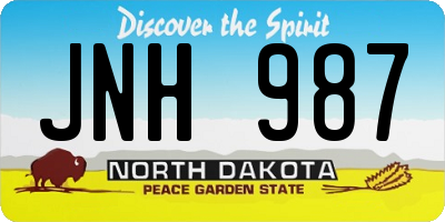 ND license plate JNH987