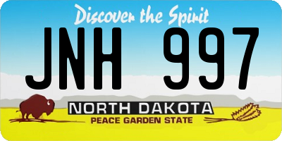 ND license plate JNH997