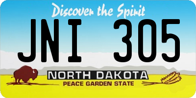 ND license plate JNI305