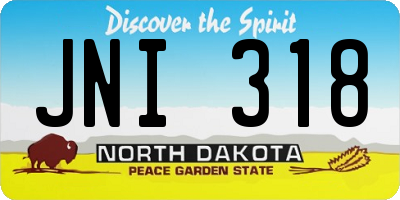 ND license plate JNI318