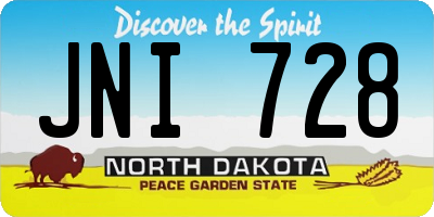 ND license plate JNI728
