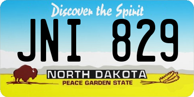 ND license plate JNI829