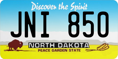 ND license plate JNI850