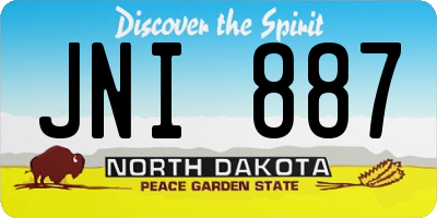 ND license plate JNI887