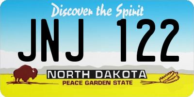 ND license plate JNJ122