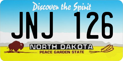 ND license plate JNJ126