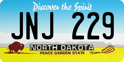 ND license plate JNJ229