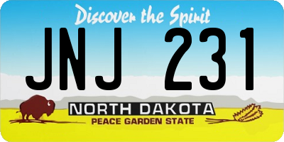 ND license plate JNJ231