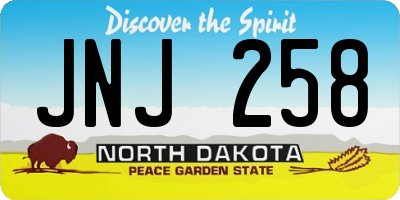 ND license plate JNJ258