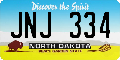ND license plate JNJ334