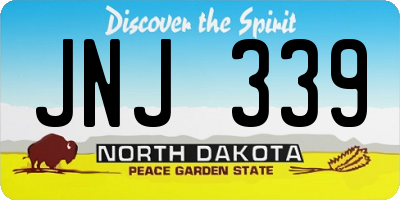 ND license plate JNJ339