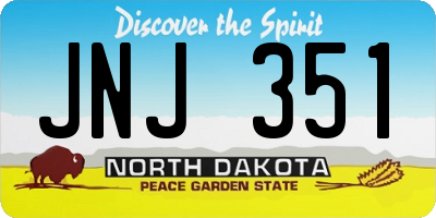 ND license plate JNJ351