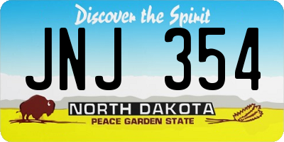 ND license plate JNJ354