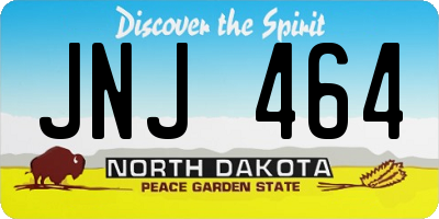 ND license plate JNJ464