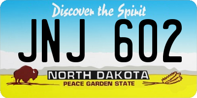 ND license plate JNJ602