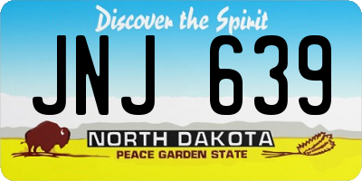ND license plate JNJ639