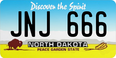 ND license plate JNJ666