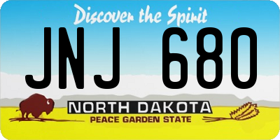 ND license plate JNJ680
