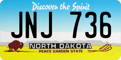 ND license plate JNJ736
