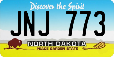 ND license plate JNJ773