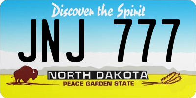 ND license plate JNJ777