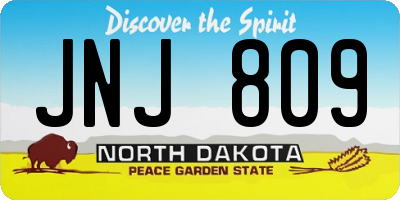 ND license plate JNJ809