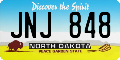 ND license plate JNJ848