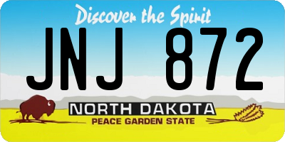 ND license plate JNJ872