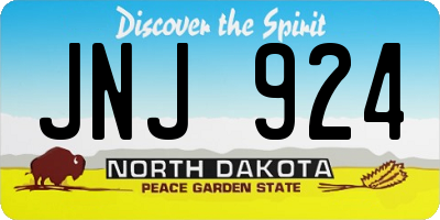 ND license plate JNJ924