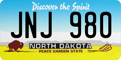 ND license plate JNJ980