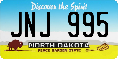 ND license plate JNJ995