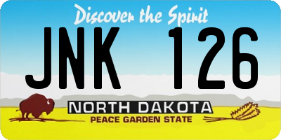 ND license plate JNK126