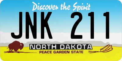 ND license plate JNK211