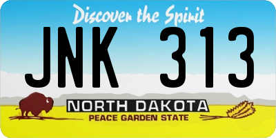 ND license plate JNK313
