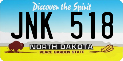 ND license plate JNK518