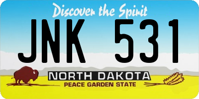 ND license plate JNK531