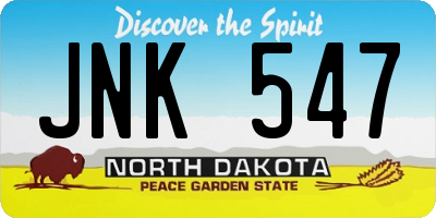 ND license plate JNK547