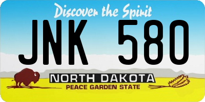 ND license plate JNK580