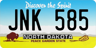 ND license plate JNK585