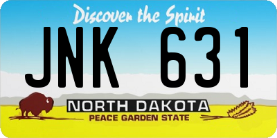 ND license plate JNK631