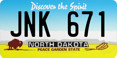 ND license plate JNK671