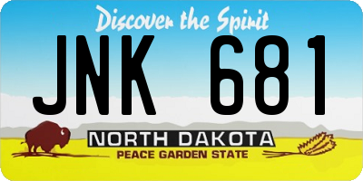 ND license plate JNK681