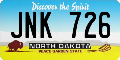 ND license plate JNK726