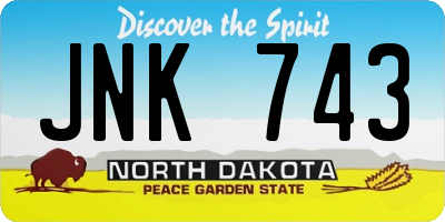 ND license plate JNK743