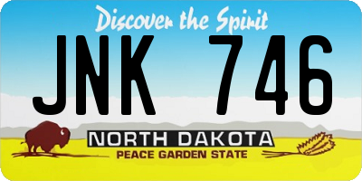 ND license plate JNK746