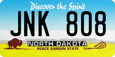 ND license plate JNK808