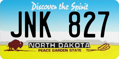 ND license plate JNK827