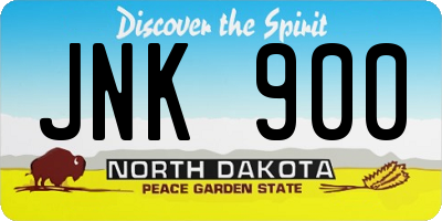 ND license plate JNK900