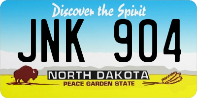 ND license plate JNK904