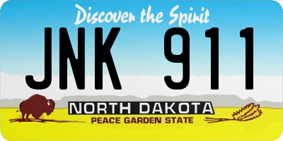 ND license plate JNK911